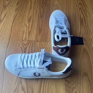 Fred Perry sneakers white leather logo detail shoes trainers,Size US 8 (UK 7)